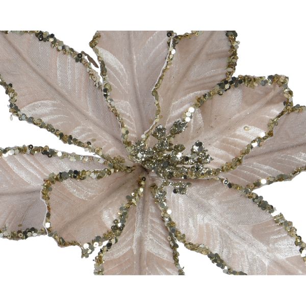 Christmas  Poinsettia On Clip  5 Assorted