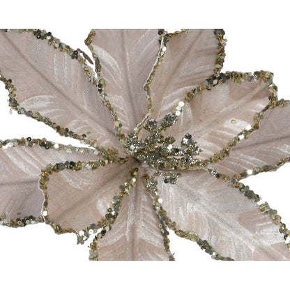 Christmas  Poinsettia On Clip  5 Assorted