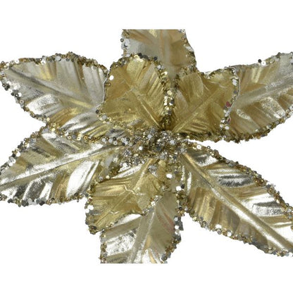 Christmas  Poinsettia On Clip  5 Assorted