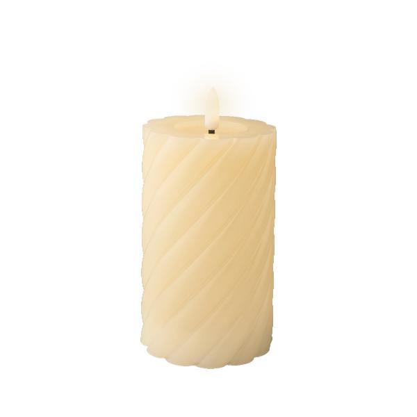 14.8cm Cream Wick LED Candle Twisted
