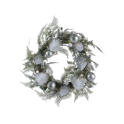 Christmas Brush Prelit  Table Piece Snowy -  Battery Operated