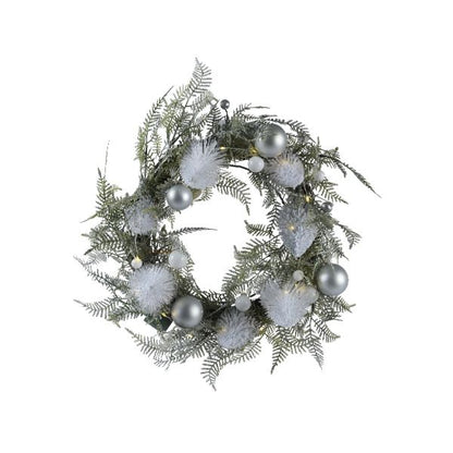 Christmas Brush Prelit  Table Piece Snowy -  Battery Operated