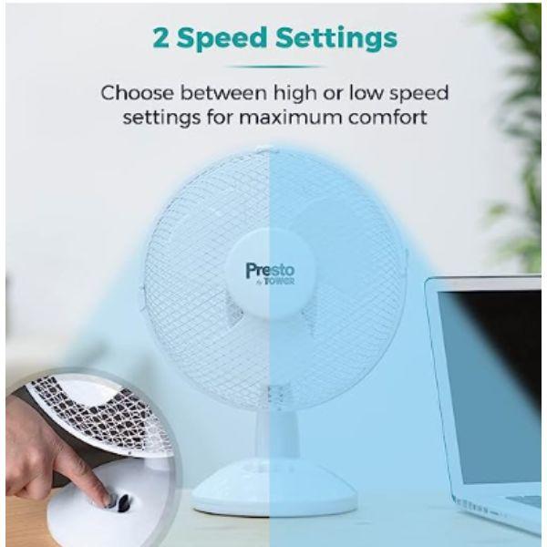 Tower Presto 9" Desk Fan White