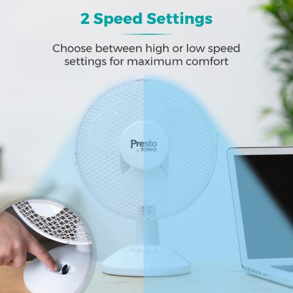 Tower Presto 9" Desk Fan White