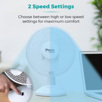 Tower Presto 9" Desk Fan White