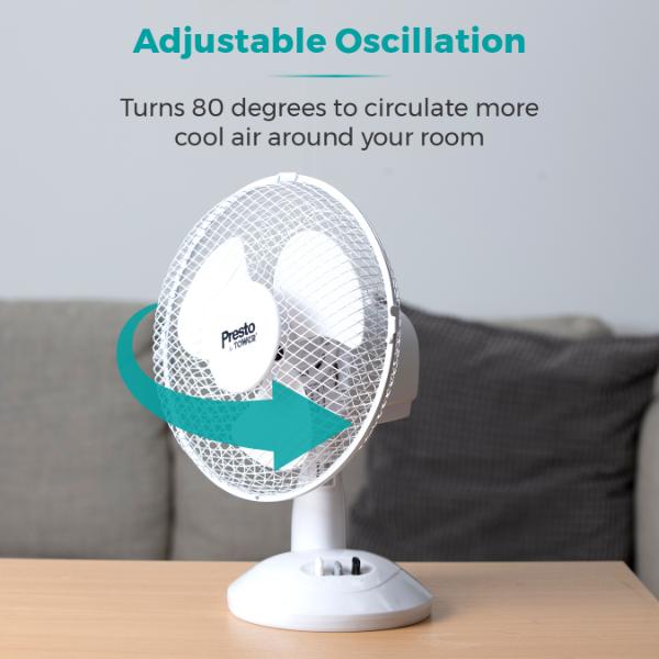 Tower Presto 9" Desk Fan White