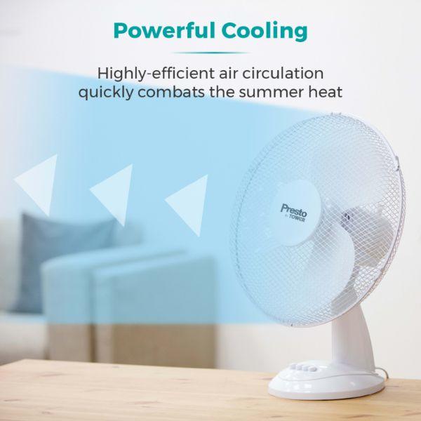 Tower Presto 12" Desk Fan White