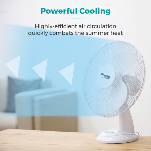 Tower Presto 12" Desk Fan White