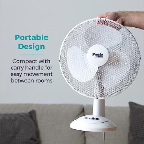 Tower Presto 12" Desk Fan White