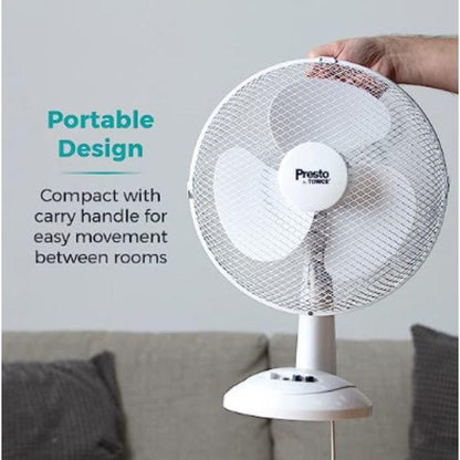 Tower Presto 12" Desk Fan White