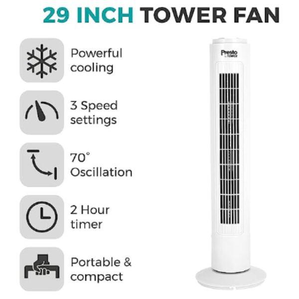 Tower Presto 29&quot; Tower Fan White