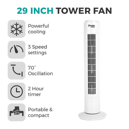 Tower Presto 29&quot; Tower Fan White