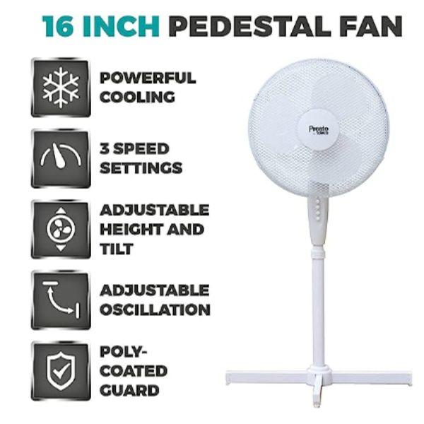 Tower Presto 16" Pedestal Fan White