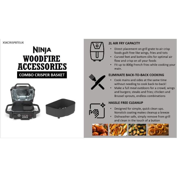 Ninja Woodfire Electric BBQ Combo Basket Crisper Basket