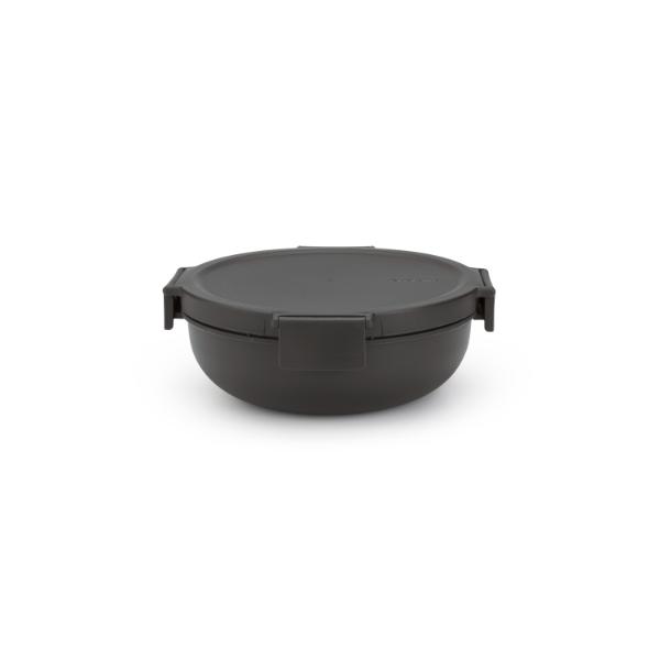Make &amp; Take Salad Bowl, 1.3L, Plastic - Dark Grey