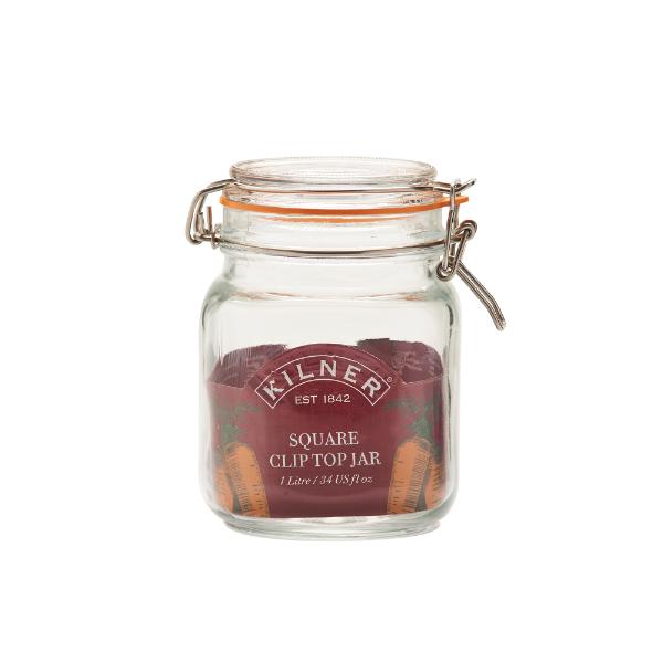 Kilner Clip Top Square Jar 1L