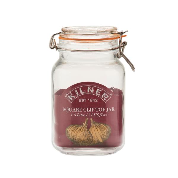 Kilner Clip Top Square Jar 1.5L