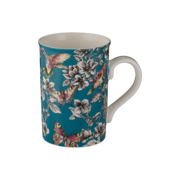 P&amp;K Hummingbird Floral Teal Mug 300Ml