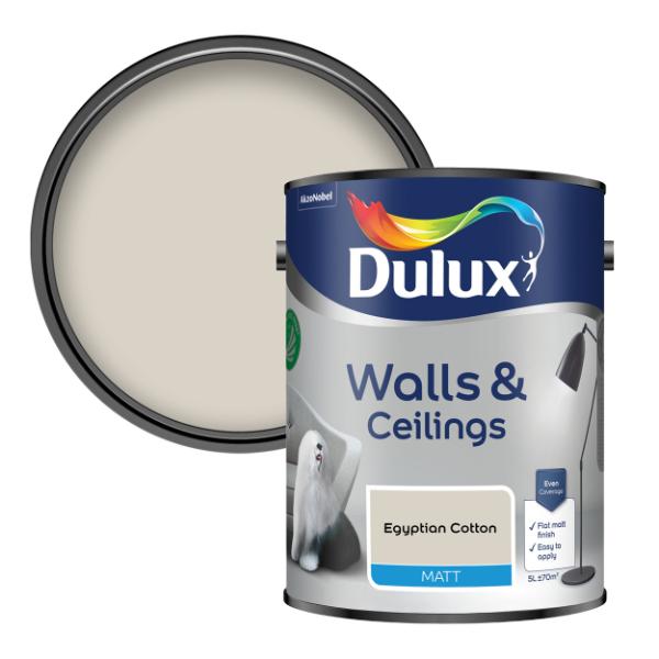 Dulux Walls &amp; Ceilings Matt Egyptian Cotton 5L