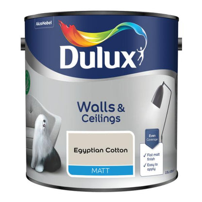Dulux Walls &amp; Ceilings Matt Egyptian Cotton 2.5L