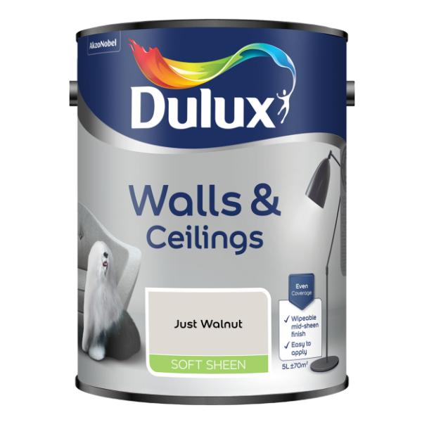 Dulux Walls &amp; Ceilings Soft Sheen Just Walnut 5L