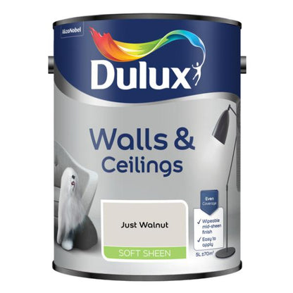 Dulux Walls &amp; Ceilings Soft Sheen Just Walnut 5L