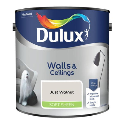 Dulux Walls &amp; Ceilings Soft Sheen Just Walnut 2.5L