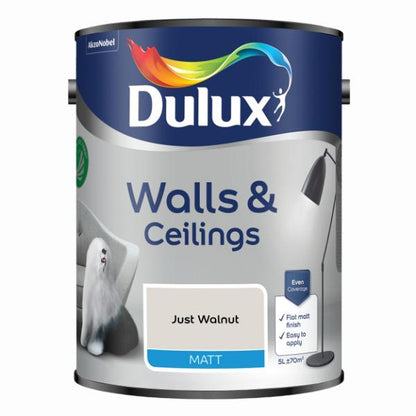 Dulux Walls &amp; Ceilings Matt Just Walnut 5L