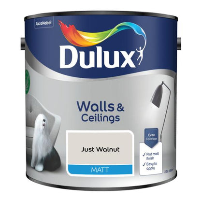 Dulux Walls &amp; Ceilings Matt Just Walnut 2.5L