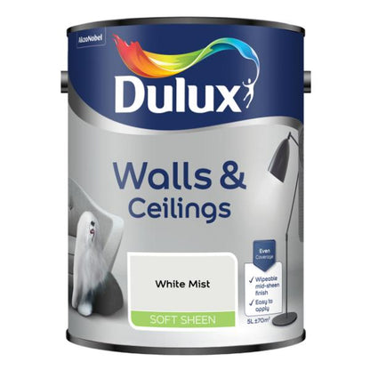Dulux Walls &amp; Ceilings Soft Sheen White Mist 5L