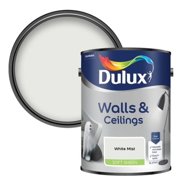 Dulux Walls &amp; Ceilings Soft Sheen White Mist 5L