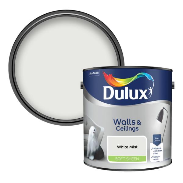 Dulux Walls &amp; Ceilings Soft Sheen White Mist 2.5L