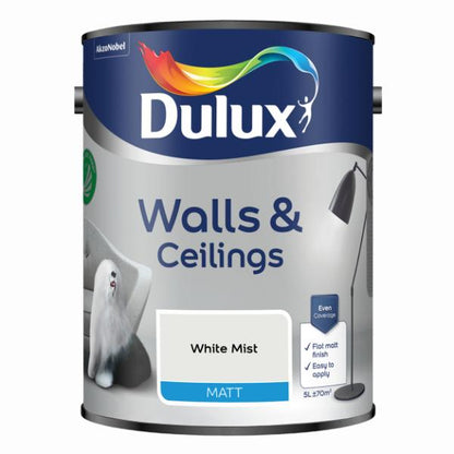 Dulux Walls &amp; Ceilings Matt White Mist 5L