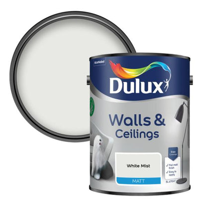 Dulux Walls &amp; Ceilings Matt White Mist 5L