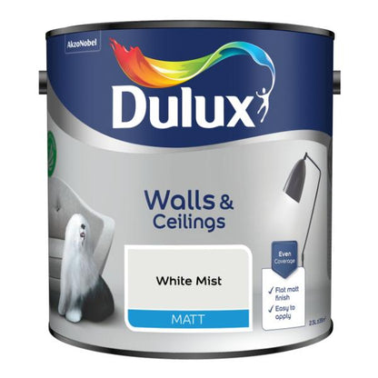 Dulux Walls &amp; Ceilings Matt White Mist 2.5L