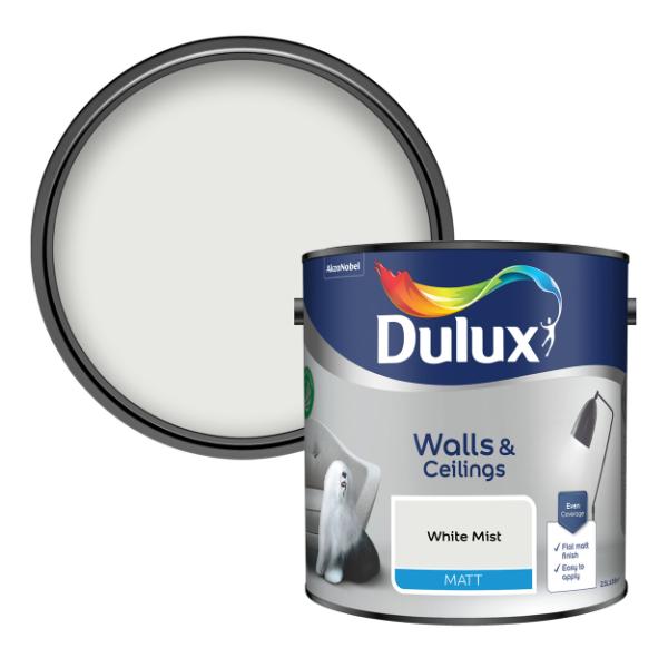 Dulux Walls &amp; Ceilings Matt White Mist 2.5L