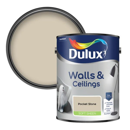 Dulux Walls &amp; Ceilings Soft Sheen Pocket Stone 5L