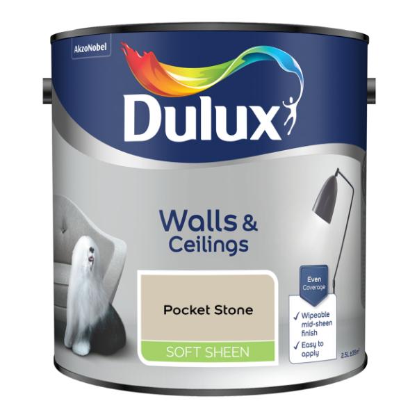 Dulux Walls &amp; Ceilings Soft Sheen Pocket Stone 2.5L