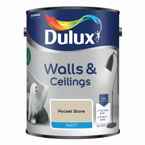 Dulux Walls &amp; Ceilings Matt Pocket Stone 5L