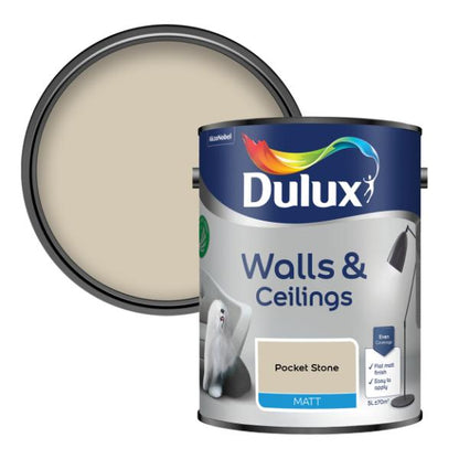 Dulux Walls &amp; Ceilings Matt Pocket Stone 5L