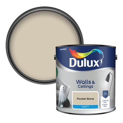 Dulux Walls &amp; Ceilings Matt Pocket Stone 2.5L