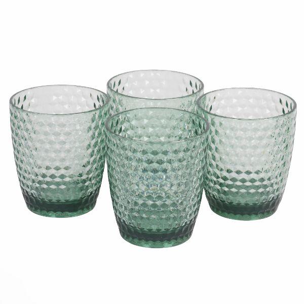 Cambridge Fete Diamond 4Pc Tumbler Set - Green