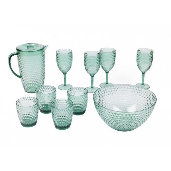 Cambridge Fete Diamond 4Pc Tumbler Set - Green
