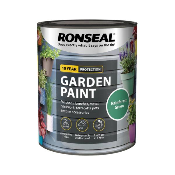 Ronseal Garden Paint Rainforest Green 750Ml
