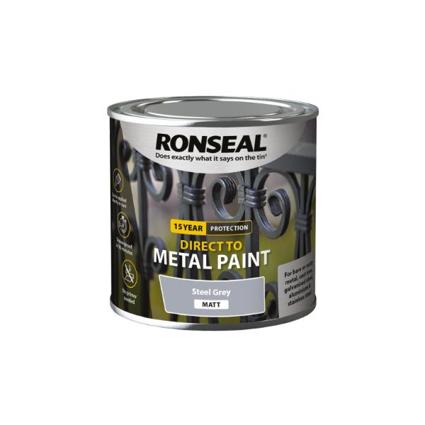 Ronseal Direct To Metal Steel Grey Matt 250Ml