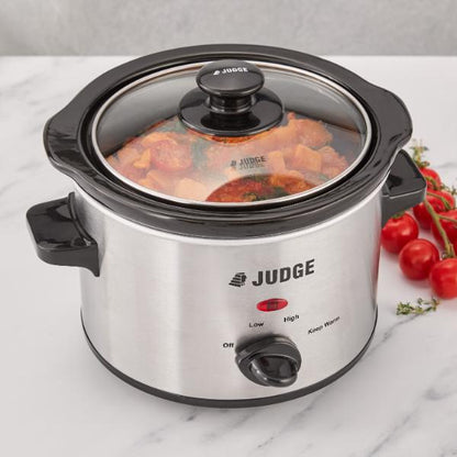 Judge Electricals Slow Cooker 1.5L Slow cooked mouth-watering meals - hot &amp; ready when you want them.