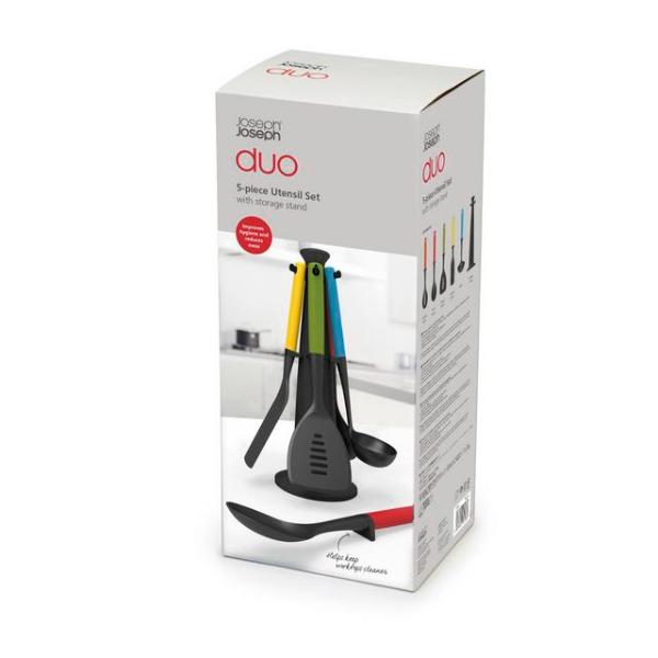 JJ DUO 5-Piece Utensil Carousel Set - Multicolour