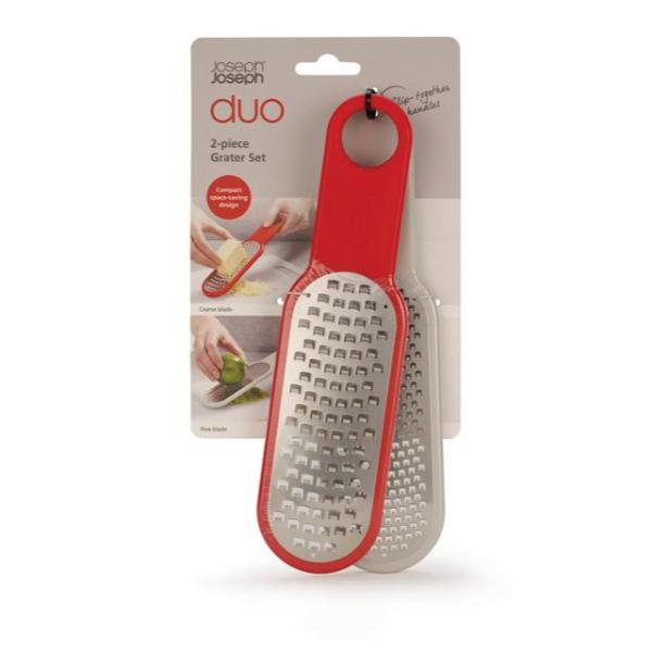 JJ DUO Set of 2 Graters - Grey/Red