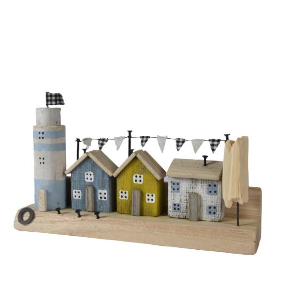 Handmade House With Lighthouse 20cm