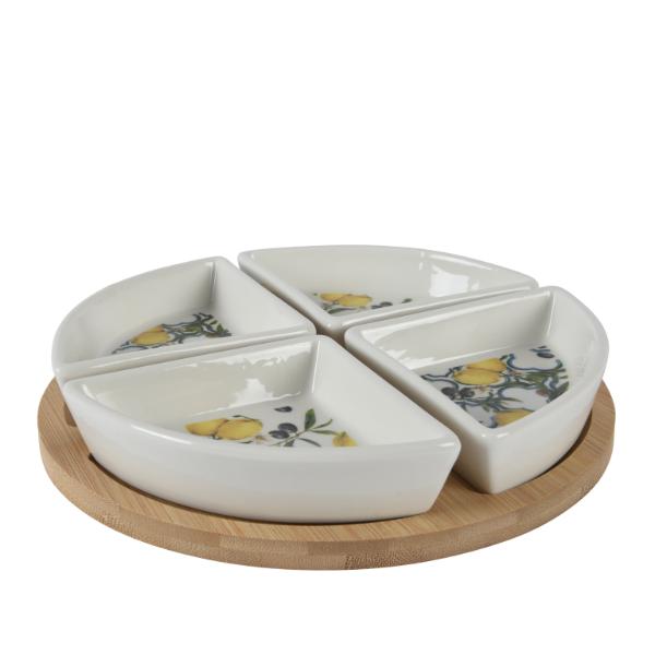 Tapas Porcelain Set with Lemon Pattern